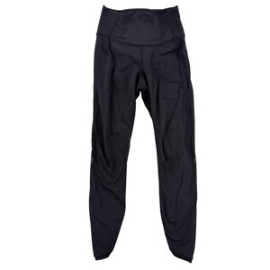 Lululemon Pants Womens 4 Black High Rise Ankle Leggings Mesh Panels Running